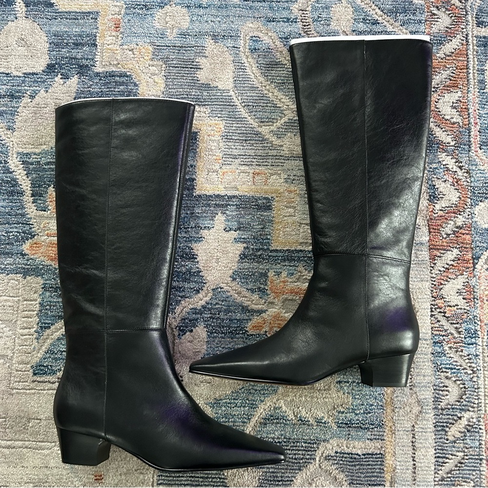 Madewell Lexie Black Leather Knee-High Boots